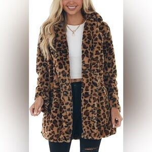 Love Tree Brown Leopard Teddy Jacket